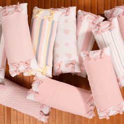 Almofada com Avental Tricot Estampada Rosa Almofada com Avental Tricot Estampada Rosa