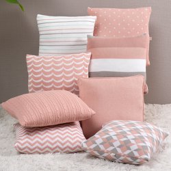 Almofada Quadrada Tricot Estampada Rosê Almofada Quadrada Tricot Estampada Rosê