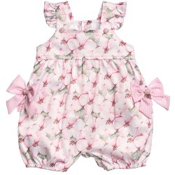 Macacão Curto para Bebê Chic Floral Rosa Macacão Curto para Bebê Chic Floral Rosa