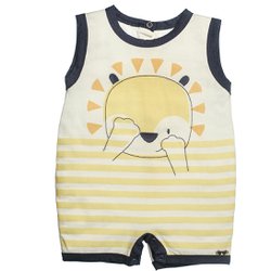 Macacão Curto para Bebê Ursinho Amarelo Macacão Curto para Bebê Ursinho Amarelo