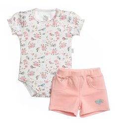 Conjunto de Bebê Body Passarinhos e Short Rosa Conjunto de Bebê Body Passarinhos e Short Rosa