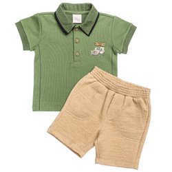 Conjunto Infantil Camisa e Bermuda Jipe Verde Conjunto Infantil Camisa e Bermuda Jipe Verde