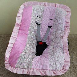 Capa de Bebê Conforto Poá Floral Rosa Capa de Bebê Conforto Poá Floral Rosa
