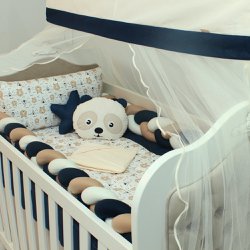 Kit Berço Trança Urso Cabaninha 8 Peças Kit Berço Trança Urso Cabaninha 8 Peças