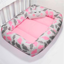 Ninho para Bebê Nuvem Rosa e Almofada 2 Peças Ninho para Bebê Nuvem Rosa e Almofada 2 Peças