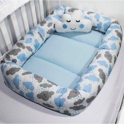 Ninho para Bebê Nuvem Azul e Almofada 2 Peças Ninho para Bebê Nuvem Azul e Almofada 2 Peças