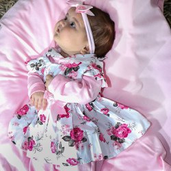 Saída de Maternidade Bela Floral Rosa Malha 4 Peças Saída de Maternidade Bela Floral Rosa Malha 4 Peças