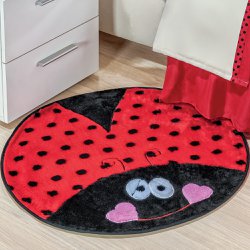 Tapete Infantil Joaninha Vermelho e Preto Tapete Infantil Joaninha Vermelho e Preto