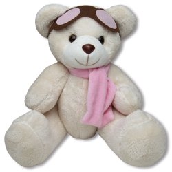 Urso para Nicho Aviador Baunilha com Rosa P Urso para Nicho Aviador Baunilha com Rosa P