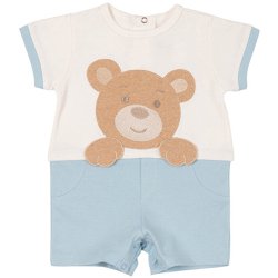 Macacão Curto para Bebê Ursinho Azul Macacão Curto para Bebê Ursinho Azul