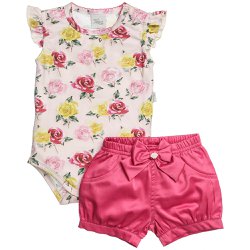 Conjunto de Bebê Body Floral com Shorts Pink Conjunto de Bebê Body Floral com Shorts Pink