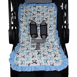 Capa de Carrinho e Bebê Conforto Cavalinho Azul Capa de Carrinho e Bebê Conforto Cavalinho Azul