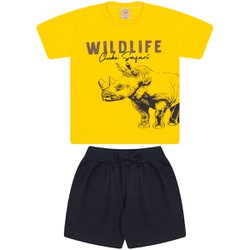 Conjunto Infantil Safari Amarelo com Preto Conjunto Infantil Safari Amarelo com Preto