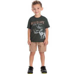 Conjunto Infantil Safari Verde com Cáqui Conjunto Infantil Safari Verde com Cáqui