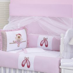 Kit Berço Ursinha Emily Rosa 10 Peças Kit Berço Ursinha Emily Rosa 10 Peças