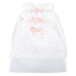 Saquinho Maternidade 3 Peças Branco - Rosa Saquinho Maternidade 3 Peças Branco - Rosa