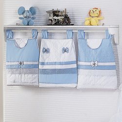 Porta Fraldas Varão Eloy Branco - Azul 3 Peças Porta Fraldas Varão Eloy Branco - Azul 3 Peças