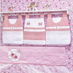 Porta Fraldas Varão Sofia Branco - Rosa 3 Peças Porta Fraldas Varão Sofia Branco - Rosa 3 Peças