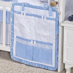 Porta Objeto Para Berço Fred Branco - Azul Porta Objeto Para Berço Fred Branco - Azul
