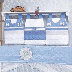 Porta Fraldas Para Varão Caio Branco - Azul 3 Peças Porta Fraldas Para Varão Caio Branco - Azul 3 Peças