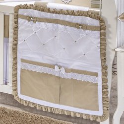 Porta Objeto Para Berço Urso Flofi Branco - Bege Porta Objeto Para Berço Urso Flofi Branco - Bege