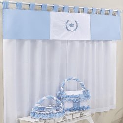 Cortina Quarto de Bebê Príncipe Duque Azul 3 Peças Cortina Quarto de Bebê Príncipe Duque Azul 3 Peças