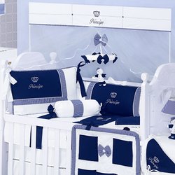 Kit Berço Príncipe Marinho 100% Algodão 7 peças Kit Berço Príncipe Marinho 100% Algodão 7 peças