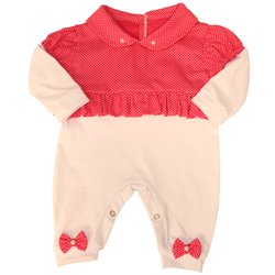 Macacão Bebê Menina Gigi Poá Pink Macacão Bebê Menina Gigi Poá Pink