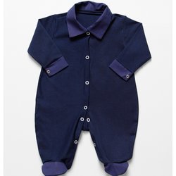 Macacão de Bebê Menino Clássico Marinho Manga Longa Macacão de Bebê Menino Clássico Marinho Manga Longa