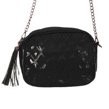 Bolsa Transversal De Verniz Em Matelassê Com Tassel Feminina Bolsa Transversal De Verniz Em Matelassê Com Tassel Feminina