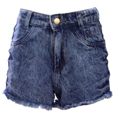 Short Jeans Feminino Hot Pants Manchado Cintura Alta Short Jeans Feminino Hot Pants Manchado Cintura Alta