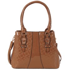 Bolsa Satchel Feminina Verniz Em Alto Relevo Mosaico Bolsa Satchel Feminina Verniz Em Alto Relevo Mosaico