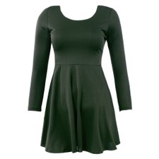 vestido canoa manga longa