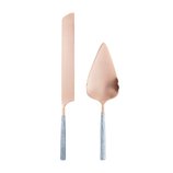 Jogo para Bolo 2 peças Inox Turim Rose/Azul 71662 Wolff Jogo para Bolo 2 peças Inox Turim Rose/Azul 71662 Wolff