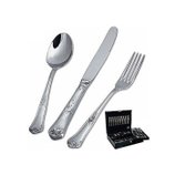 Faqueiro de Inox 130 Peças com Estojo Classic 493-130 Hercules Faqueiro de Inox 130 Peças com Estojo Classic 493-130 Hercules