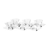 Jogo Xícaras de Vidro para Café 6 peças com Pires Inox Veneza 70ml 8582 Wolff Jogo Xícaras de Vidro para Café 6 peças com Pires Inox Veneza 70ml 8582 Wolff