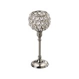 Porta Velas Ferro Cristais Prata 20X5,6cm 3039 Wolff India Porta Velas Ferro Cristais Prata 20X5,6cm 3039 Wolff India