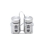 Jogo Saleiro e Pimenteiro Inox e Vidro 3 Peças Pointer 25794 Bon Gourmet Jogo Saleiro e Pimenteiro Inox e Vidro 3 Peças Pointer 25794 Bon Gourmet