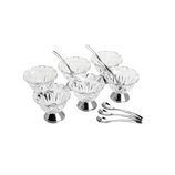 Jogo Sobremesa 6 Bowls Cristal com 6 Colheres Inox Louise 8912 Wolff Jogo Sobremesa 6 Bowls Cristal com 6 Colheres Inox Louise 8912 Wolff