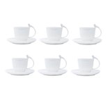 Jogo Xicaras Porcelana P/Cha C/Pires 6pcs Birds 200ml 17237 Wolff Jogo Xicaras Porcelana P/Cha C/Pires 6pcs Birds 200ml 17237 Wolff