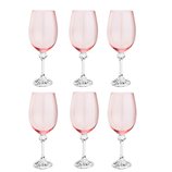 Jogo de Taças de Vinho de Cristal Ecológico Elisa Rose 6 Peças 450ml 35139 Bohemia Jogo de Taças de Vinho de Cristal Ecológico Elisa Rose 6 Peças 450ml 35139 Bohemia