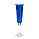 Jogo de Taças Champagne 6 Peças de Cristal Ecológico Kleopatra Lapis Blue 175ml 35054 Bohemia Jogo de Taças Champagne 6 Peças de Cristal Ecológico Kleopatra Lapis Blue 175ml 35054 Bohemia