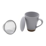 Caneca Cerâmica com Infusor Romance Cinza 10X8cm 300ml 35382 Bon Gourmet Caneca Cerâmica com Infusor Romance Cinza 10X8cm 300ml 35382 Bon Gourmet