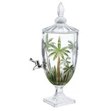 Suqueira de Cristal Ecológico Com Pé e Tampa Palm Tree Handpaint 4 Litros 27578 Wolff Suqueira de Cristal Ecológico Com Pé e Tampa Palm Tree Handpaint 4 Litros 27578 Wolff