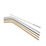 Jogo Canudos 4 Peças Inox com 1 Escova para Lavar Coloridos 21cm 27598 Bon Gourmet Jogo Canudos 4 Peças Inox com 1 Escova para Lavar Coloridos 21cm 27598 Bon Gourmet