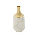 Vaso Porcelana Marble Branco Dourado 12x26cm 60601 Royal Vaso Porcelana Marble Branco Dourado 12x26cm 60601 Royal