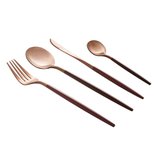 Faqueiro de Inox 24 Peças Kyoto Rosé Gold Carmin 71583 Wolff Faqueiro de Inox 24 Peças Kyoto Rosé Gold Carmin 71583 Wolff
