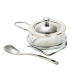 Queijeira de Vidro e Prata com Colher e Suporte Italy 10cm 8074 Wolff Queijeira de Vidro e Prata com Colher e Suporte Italy 10cm 8074 Wolff