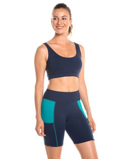 Top fitness estilo regata com alças largas, bojo fixo e base reforçada azul marinho Top fitness estilo regata com alças largas, bojo fixo e base reforçada azul marinho