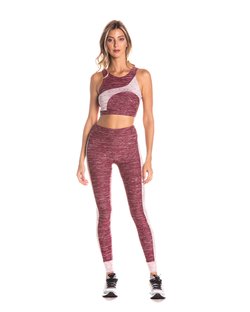 Calça Legging com Faixa na Lateral e Punho em Suplex New Melange Rouge Calça Legging com Faixa na Lateral e Punho em Suplex New Melange Rouge